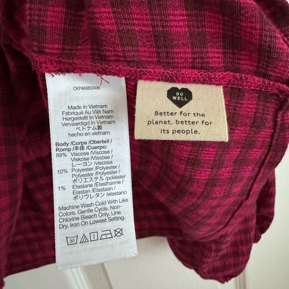 Madewell Crinkled V-Neck Peplum Top in Plaid-like new condition, size XL - Picture 10 of 12